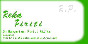 reka piriti business card